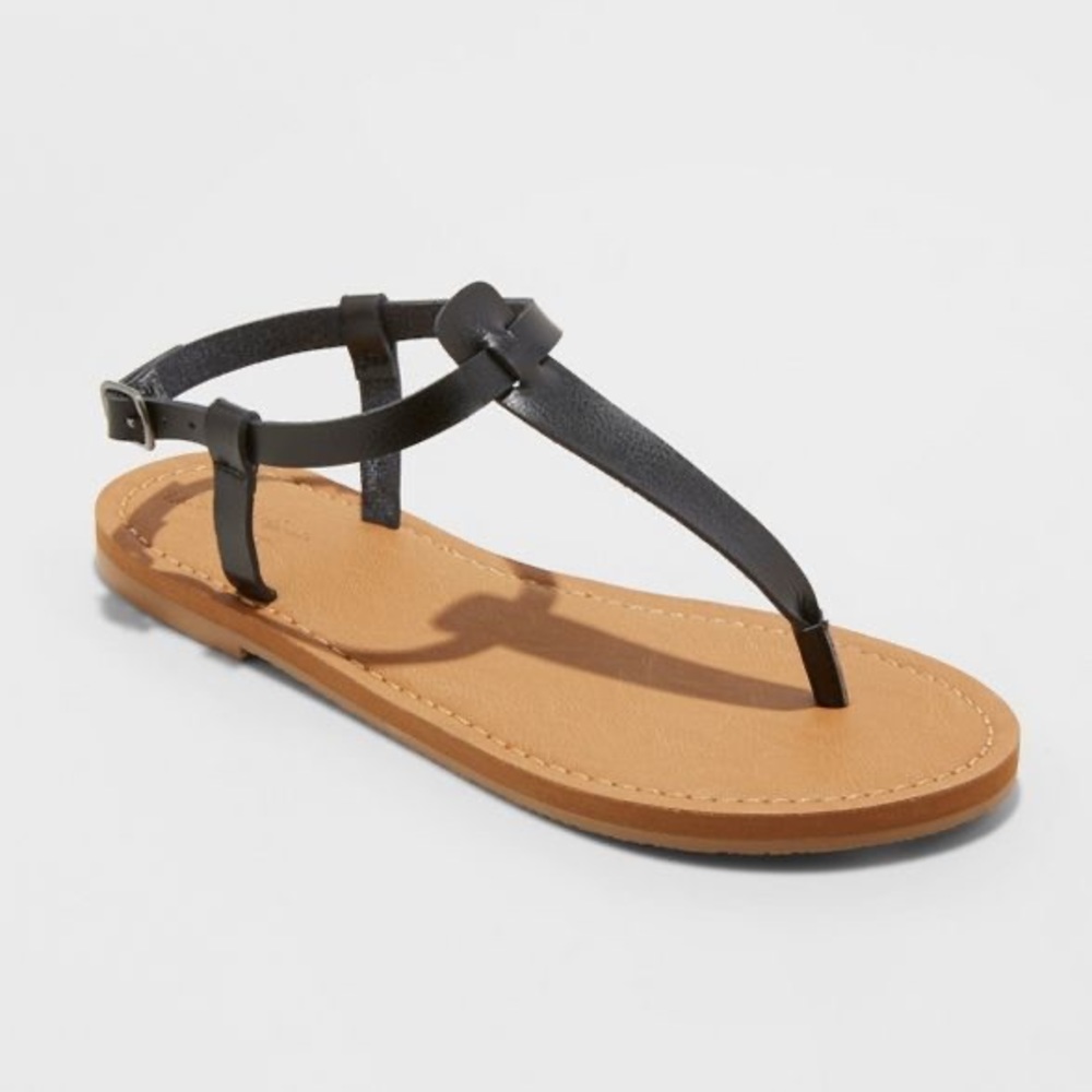 NWT Black Hartley T Strap Thong Sandals 9.5
